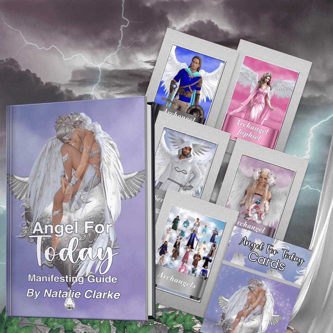 Angel For Today Printable Cards & Manifesting Guide - "In 2016, while meditating in the pool, I was warned that the world was going to become a very dark place. Afterwards, I was surprised to find a white feather on my lap. Since then, it has been my goal