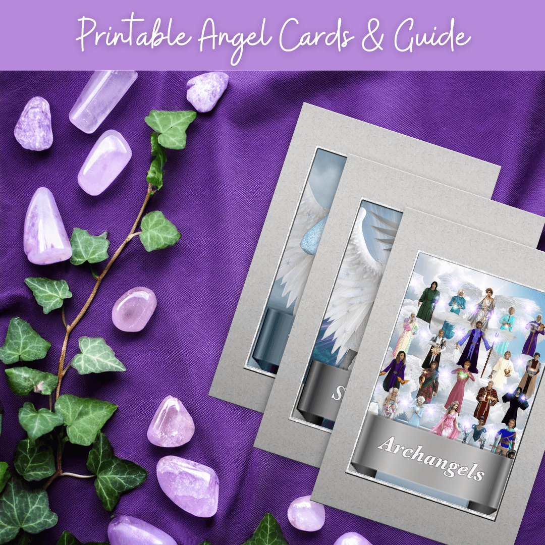 Angel For Today Printable Cards & Manifesting Guide - "In 2016, while meditating in the pool, I was warned that the world was going to become a very dark place. Afterwards, I was surprised to find a white feather on my lap. Since then, it has been my goal