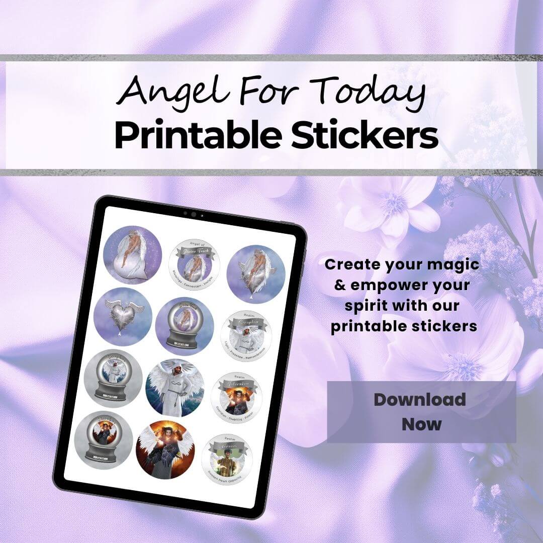 Angel For Today Printable Stickers - Turn everyday moments into celestial keepsakes with Angels For Today Printable Stickers! Inspired by the ethereal beauty of Angelic Realms, this enchanting collection brings the presence of Archangels and Guardian Ange