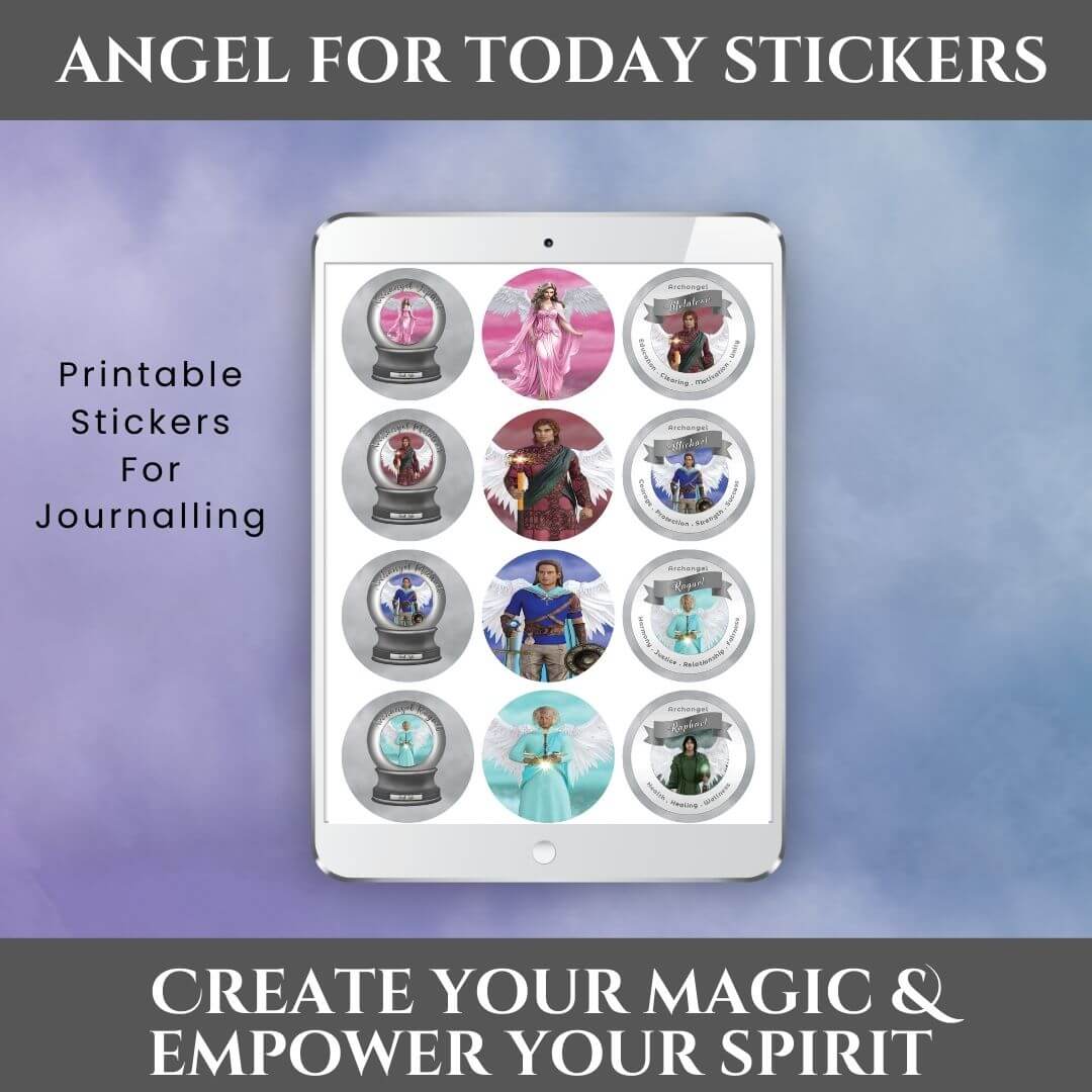 Angel For Today Printable Stickers - Turn everyday moments into celestial keepsakes with Angels For Today Printable Stickers! Inspired by the ethereal beauty of Angelic Realms, this enchanting collection brings the presence of Archangels and Guardian Ange