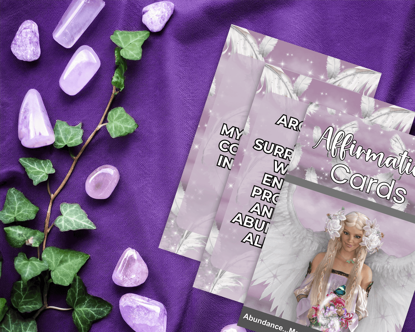 Archangel Ariel Printable Charm Cards - Unlock the power of abundance and manifest your desires with Archangel Ariel Affirmation Cards! Each card in this beautifully crafted collection is a divine reminder of the natural flow of prosperity, healing, and l