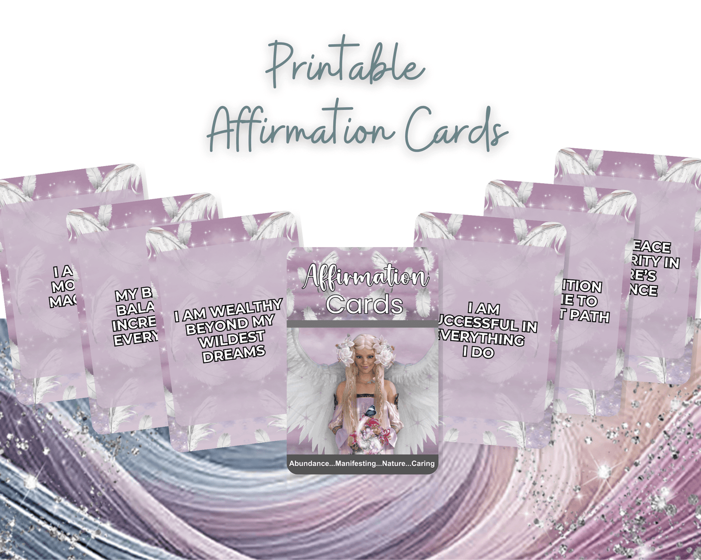 Archangel Ariel Printable Charm Cards - Unlock the power of abundance and manifest your desires with Archangel Ariel Affirmation Cards! Each card in this beautifully crafted collection is a divine reminder of the natural flow of prosperity, healing, and l