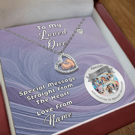 Baby Feet Necklace with Custom Designed Message Card ShineOn Fulfillment