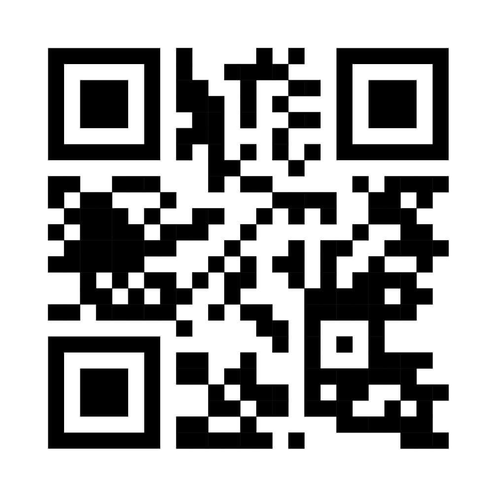 QR code for scanning with a smartphone, black and white pattern