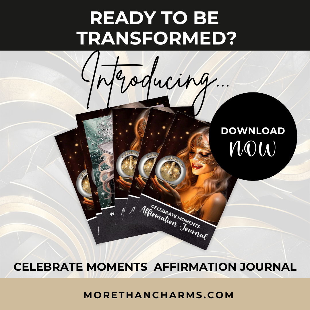 Celebrate Moments Charm Journal - Celebrate Moments Affirmation Journal Celebrate the beauty of life’s special moments and create a life filled with joy, gratitude, and positivity. 🌟✨ This inspiring journal is your dedicated space to reflect on cherished