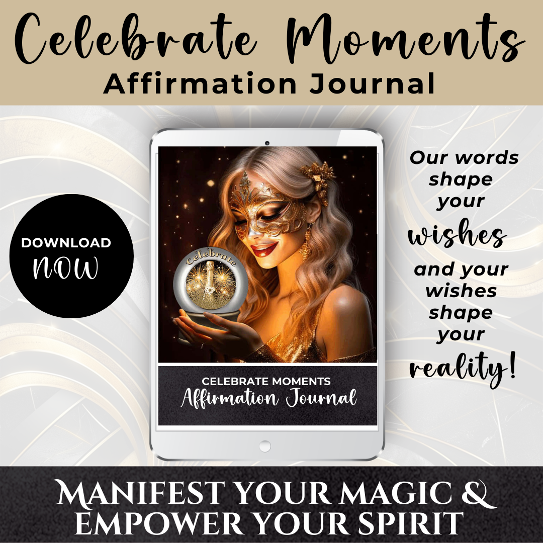 Celebrate Moments Charm Journal - Celebrate Moments Affirmation Journal Celebrate the beauty of life’s special moments and create a life filled with joy, gratitude, and positivity. 🌟✨ This inspiring journal is your dedicated space to reflect on cherished