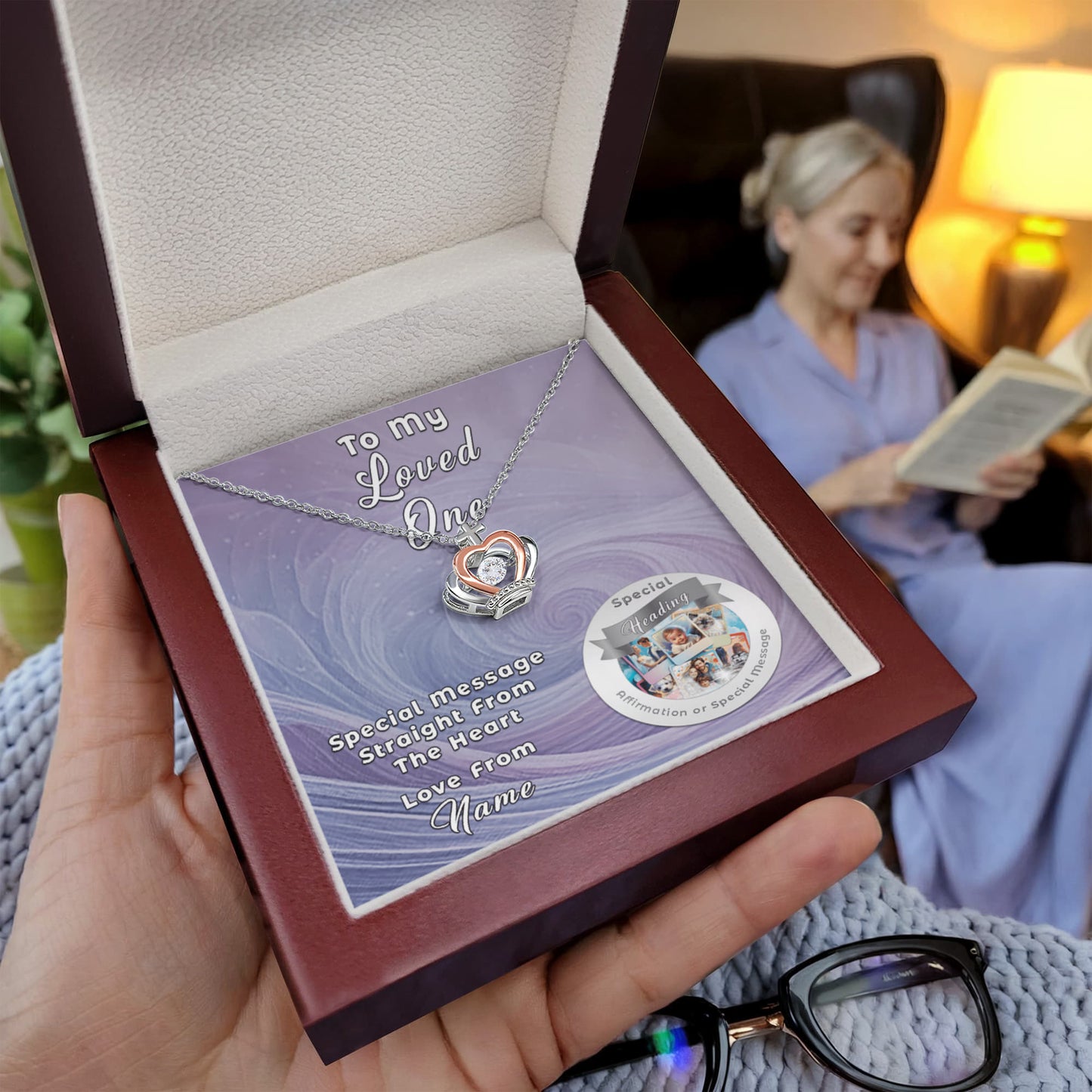 Crown Necklace with Custom Designed Message Card ShineOn Fulfillment