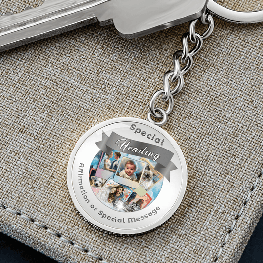 Custom Designed Personal Charm Circle Keychain - Design Service ShineOn Fulfillment