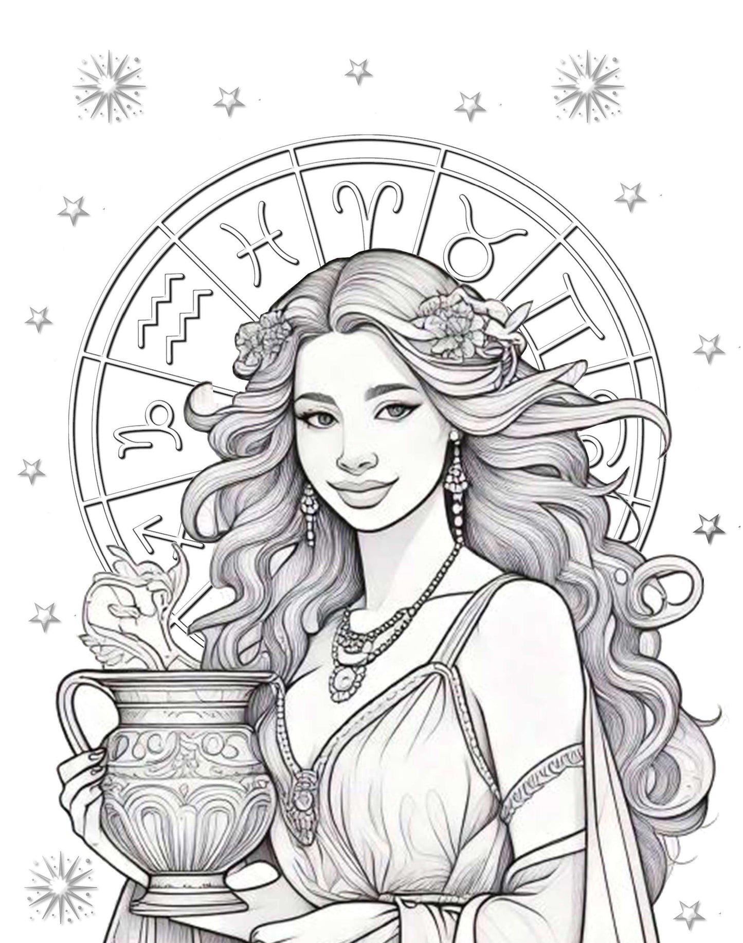 Divine Feminine Zodiac Coloring Book (Amazon Paperback) - The Universe holds a powerful rhythm, and within it, the zodiac serves as a sacred guide to understanding your energy, intentions, and manifesting potential. This Zodiac Coloring Book invites you t