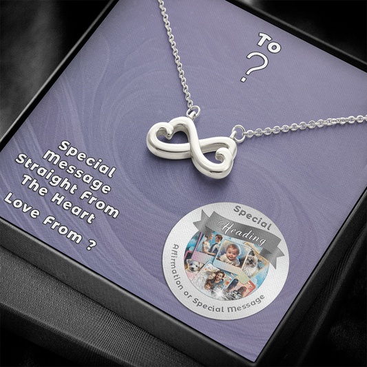 Endless Love Necklace with Custom Designed Message Card ShineOn Fulfillment