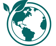 Illustration of Earth with leaves symbolizing environmental conservation and sustainability.