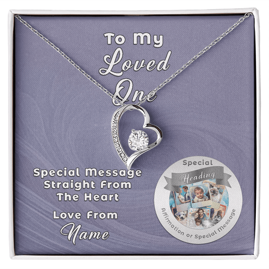 Forever Love Necklace with Custom Message Card ShineOn Fulfillment