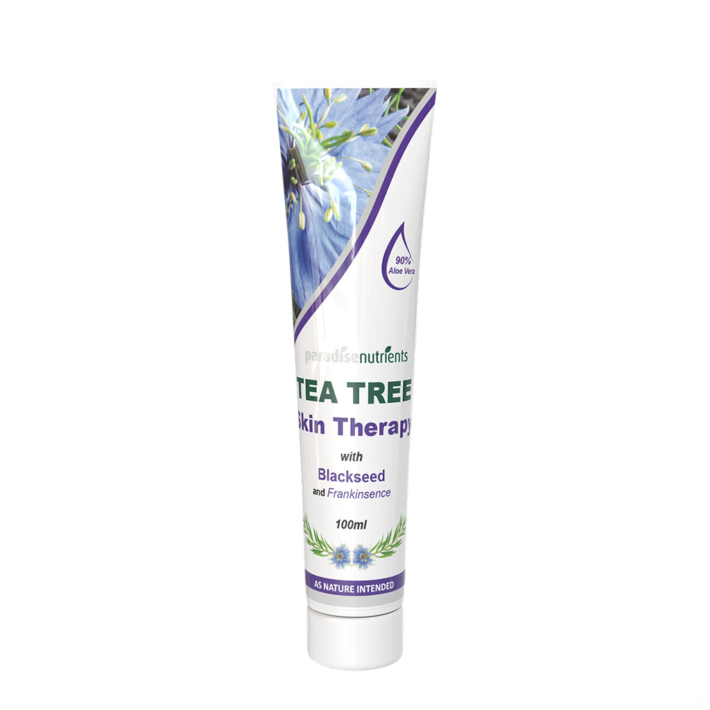 Tea Tree Skin Therapy - Paradise Nutrients - Our Skin Therapy Gel is an all natural, soothing gel which is rich in a banquet of minerals, vitamins, amino acids and other amazing compounds. Scientific studies show that the ingredients contain amazing natur