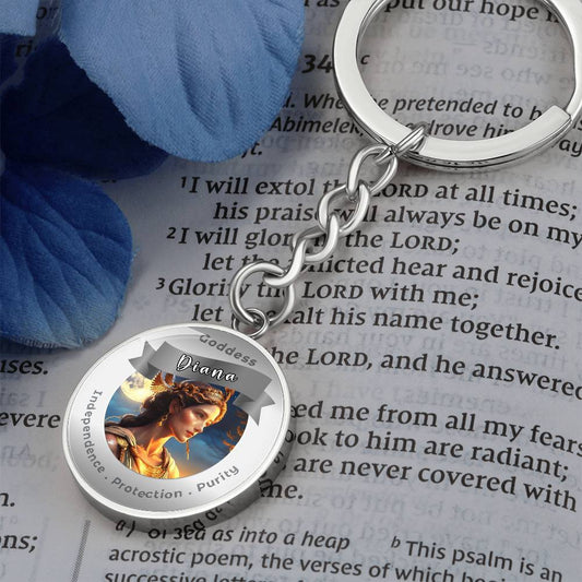 Goddess Diana - Charm Keychain For Independence Protection Purity ShineOn Fulfillment