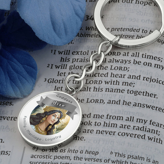 Goddess Hera - Charm Keychain For Family Marriage Loyalty ShineOn Fulfillment