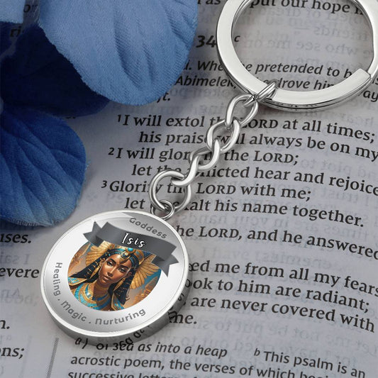 Goddess Isis - Charm Keychain For Healing Magic Nurturing ShineOn Fulfillment