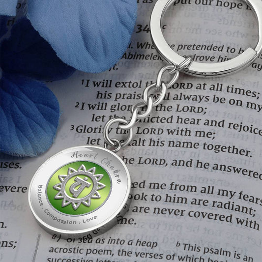 Heart Chakra - Love Compassion Balance - Charm Keychain ShineOn Fulfillment