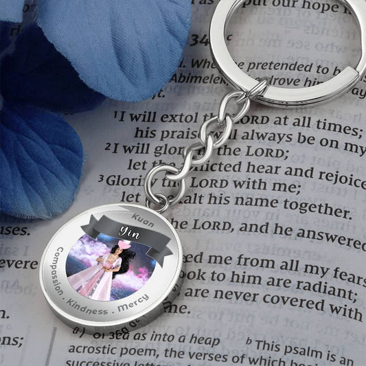 Kuan Yin - Charm Keychain For Compassion, Kindness & Mercy ShineOn Fulfillment