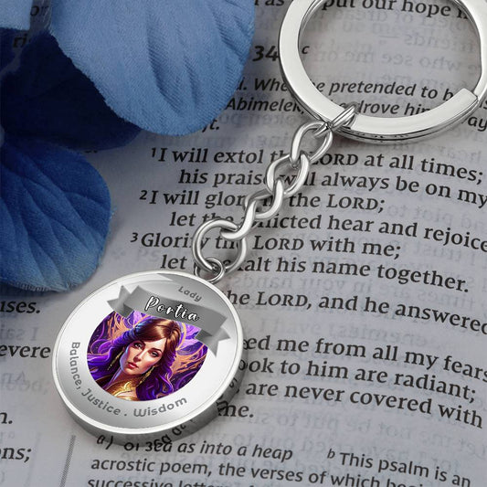 Lady Portia - Charm Keychain For Balance, Justice & Wisdom ShineOn Fulfillment