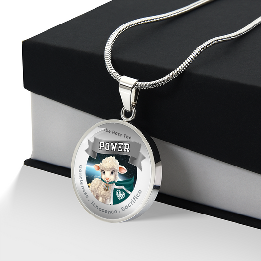 Lamb - Power Animal Charm Necklace - Gentleness Innocence Sacrifice ShineOn Fulfillment