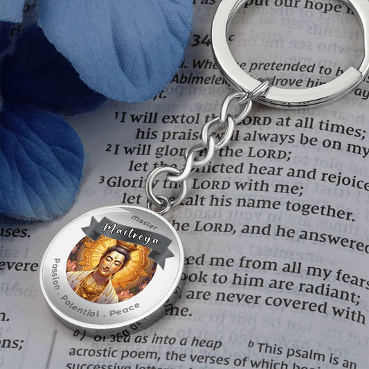 Maitreya - Charm Keychain For Enlightenment, Liberation & Peace ShineOn Fulfillment