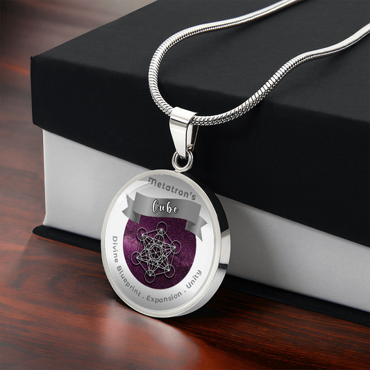 Metatron' s Cube - Divine Blue Print Expansion Unity - Charm Necklace ShineOn Fulfillment