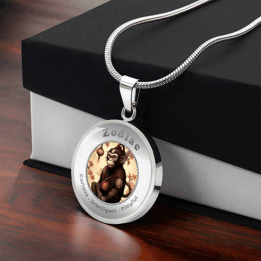 Monkey - Chinese Zodiac - Charm Necklace ShineOn Fulfillment