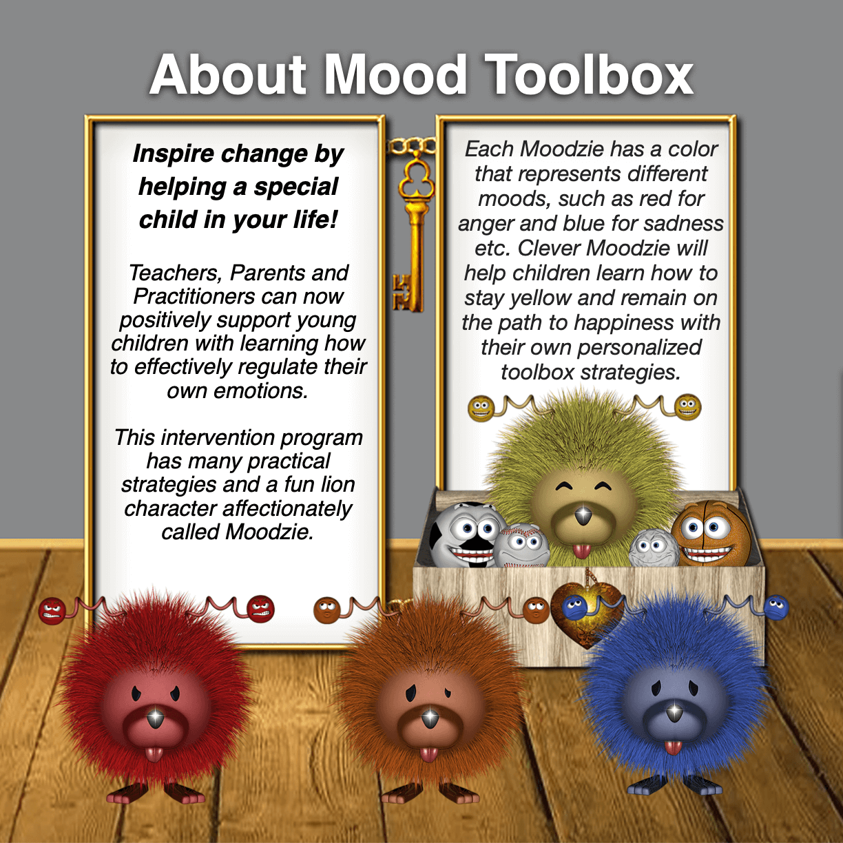 Moodzie Blues: A Story to Empower Children (Amazon) - Moodzie (a fun lion character) is feeling so sad and depressed, however Moodzie‘s antennae makes Moodzie very sensitive to the world. Sad Moodzie is getting more and more blue by the minute. Will Moodz