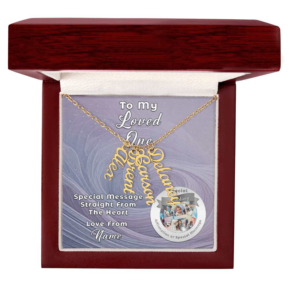 Multi Vertical Necklace with Custom-Designed Message Card ShineOn Fulfillment