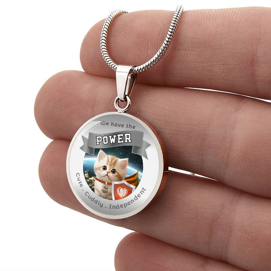 Munchkin - Super Hero Cat - Power Animal Charm Necklace ShineOn Fulfillment
