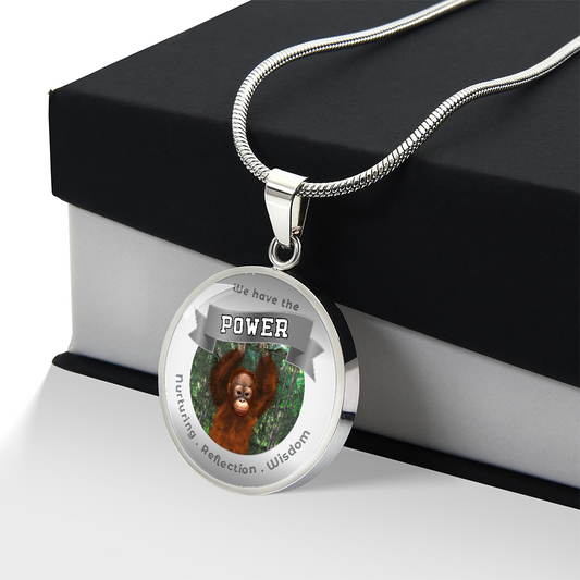Orangutan - Power Animal Charm Necklace - Nurturing Reflection Wisdom ShineOn Fulfillment