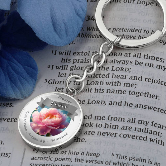 Peony - Charm Keychain ShineOn Fulfillment