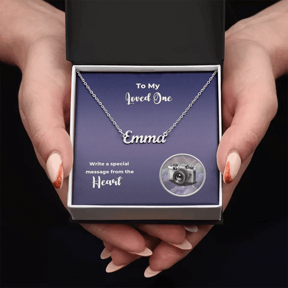 Personalized Name Necklace - Custom Message Card - 🩶 Personalized Name Necklace– Transform your daily routine with a touch of personal magic. Our necklace is more than just jewelry; it’s a canvas for your unique journey with a personalized message card.