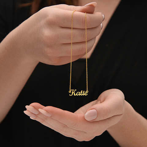 Personalized Name Necklace - Custom Message Card - 🩶 Personalized Name Necklace– Transform your daily routine with a touch of personal magic. Our necklace is more than just jewelry; it’s a canvas for your unique journey with a personalized message card.