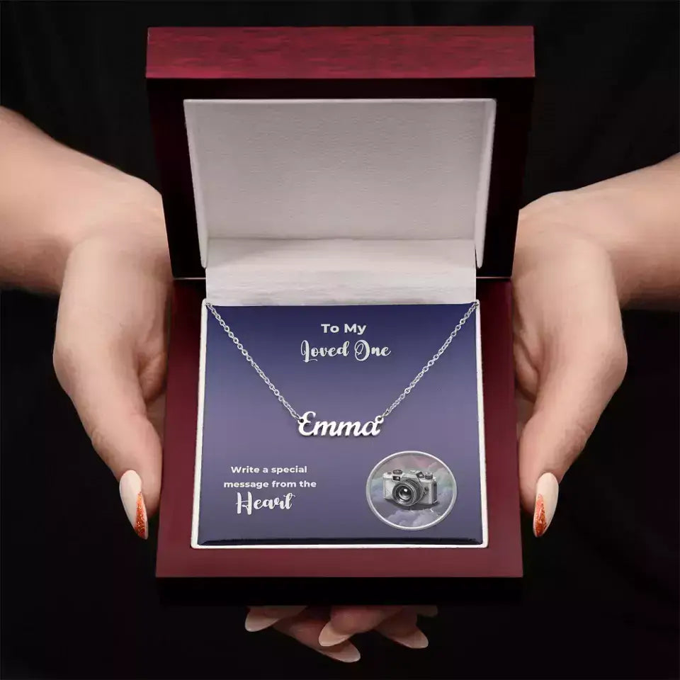 Personalized Name Necklace - Custom Message Card - 🩶 Personalized Name Necklace– Transform your daily routine with a touch of personal magic. Our necklace is more than just jewelry; it’s a canvas for your unique journey with a personalized message card.