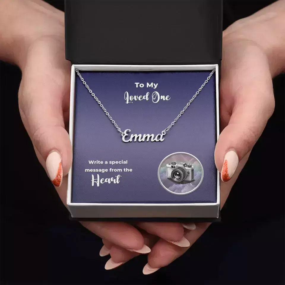 Personalized Name Necklace - Custom Message Card - 🩶 Personalized Name Necklace– Transform your daily routine with a touch of personal magic. Our necklace is more than just jewelry; it’s a canvas for your unique journey with a personalized message card.