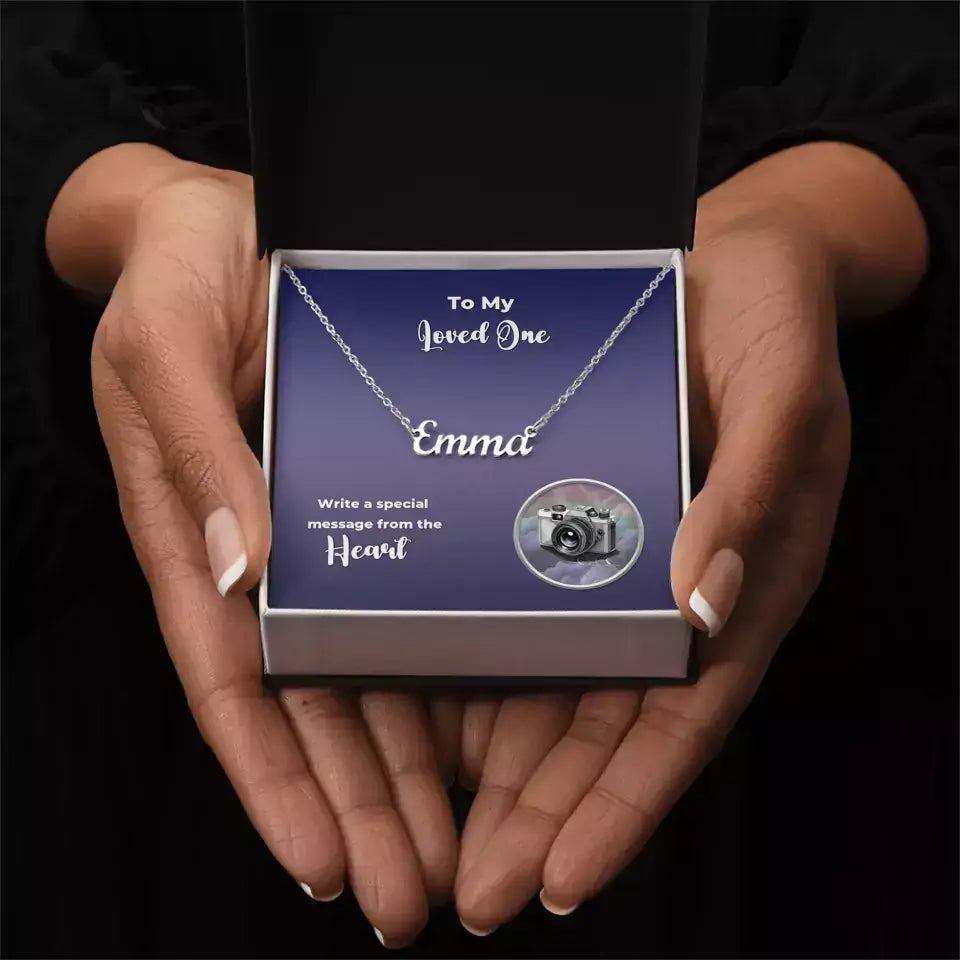 Personalized Name Necklace - Custom Message Card - 🩶 Personalized Name Necklace– Transform your daily routine with a touch of personal magic. Our necklace is more than just jewelry; it’s a canvas for your unique journey with a personalized message card.