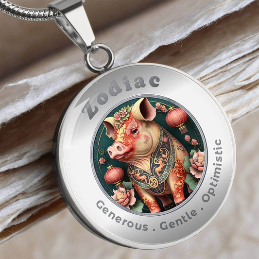 Pig - Chinese Zodiac - Charm Necklace ShineOn Fulfillment