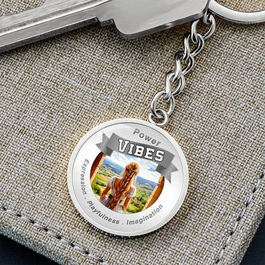 Power Vibes Charm Keychain - Creative Tower ShineOn Fulfillment