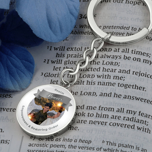 Powers - Angelic Realm Charm Keychain For Empowerment & Restoring Order ShineOn Fulfillment