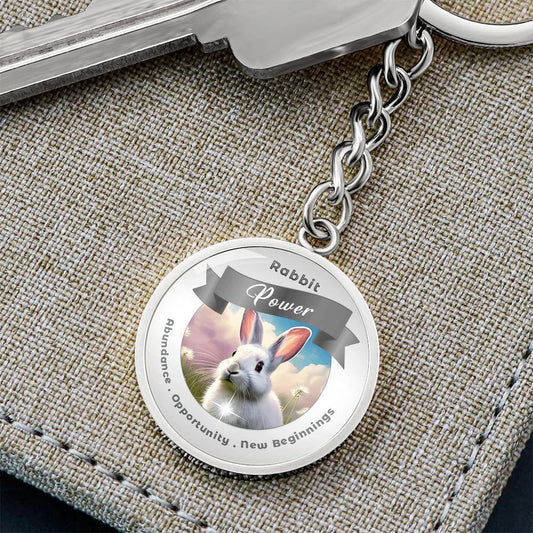 Rabbit Spirit Animal Charm Keychain ShineOn Fulfillment