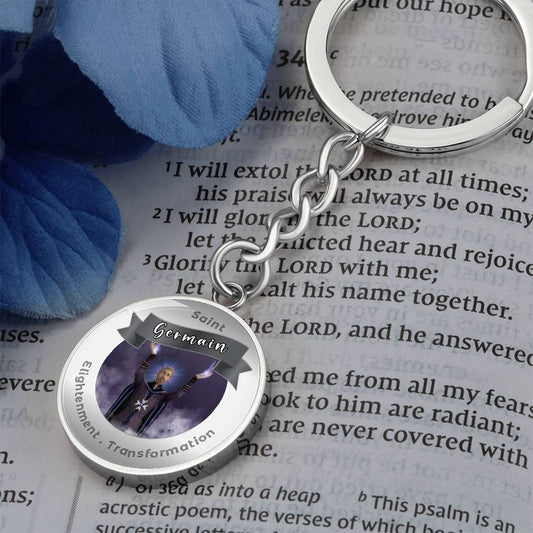 Saint Germain - Charm Keychain For Enlightenment & Transformation ShineOn Fulfillment