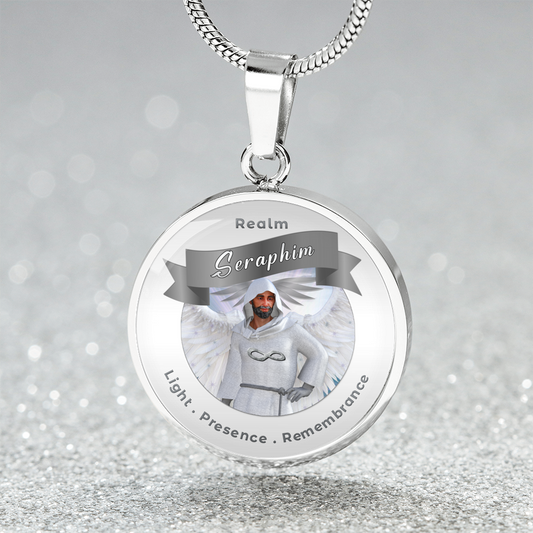 Seraphim - Angelic Realm Charm Necklace For Remembrance, Presence & Light ShineOn Fulfillment