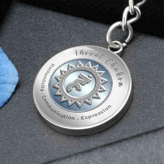 Throat Chakra - Communication Expression Authenticity - Charm Keychain ShineOn Fulfillment