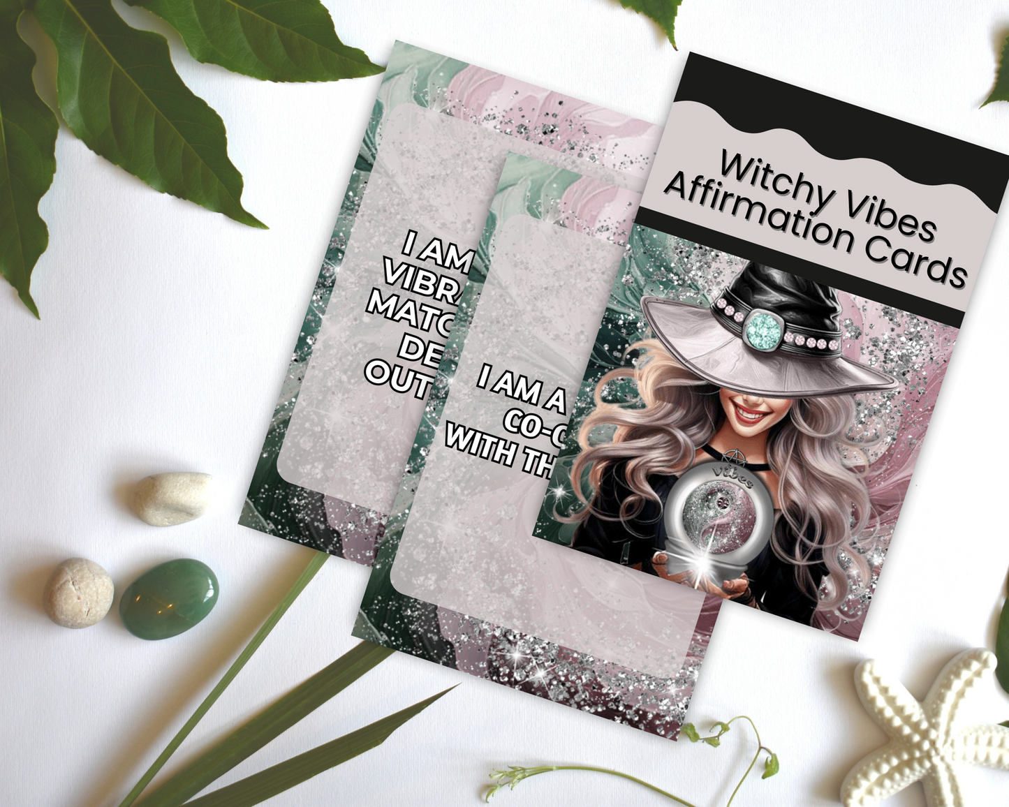 Witchy Vibes Printable Charm Cards - Unleash the magic of the Universe with Witchy Vibes Affirmation Cards! Each card is crafted to infuse your practice with enchanting energies and powerful affirmations. Perfect for invoking strength, transformation, and