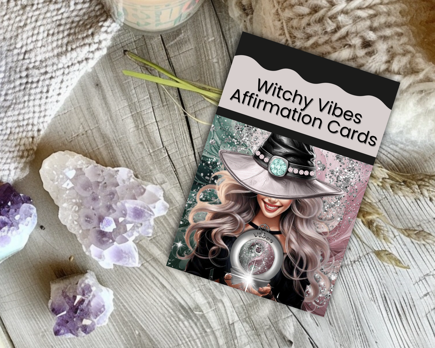 Witchy Vibes Printable Charm Cards - Unleash the magic of the Universe with Witchy Vibes Affirmation Cards! Each card is crafted to infuse your practice with enchanting energies and powerful affirmations. Perfect for invoking strength, transformation, and