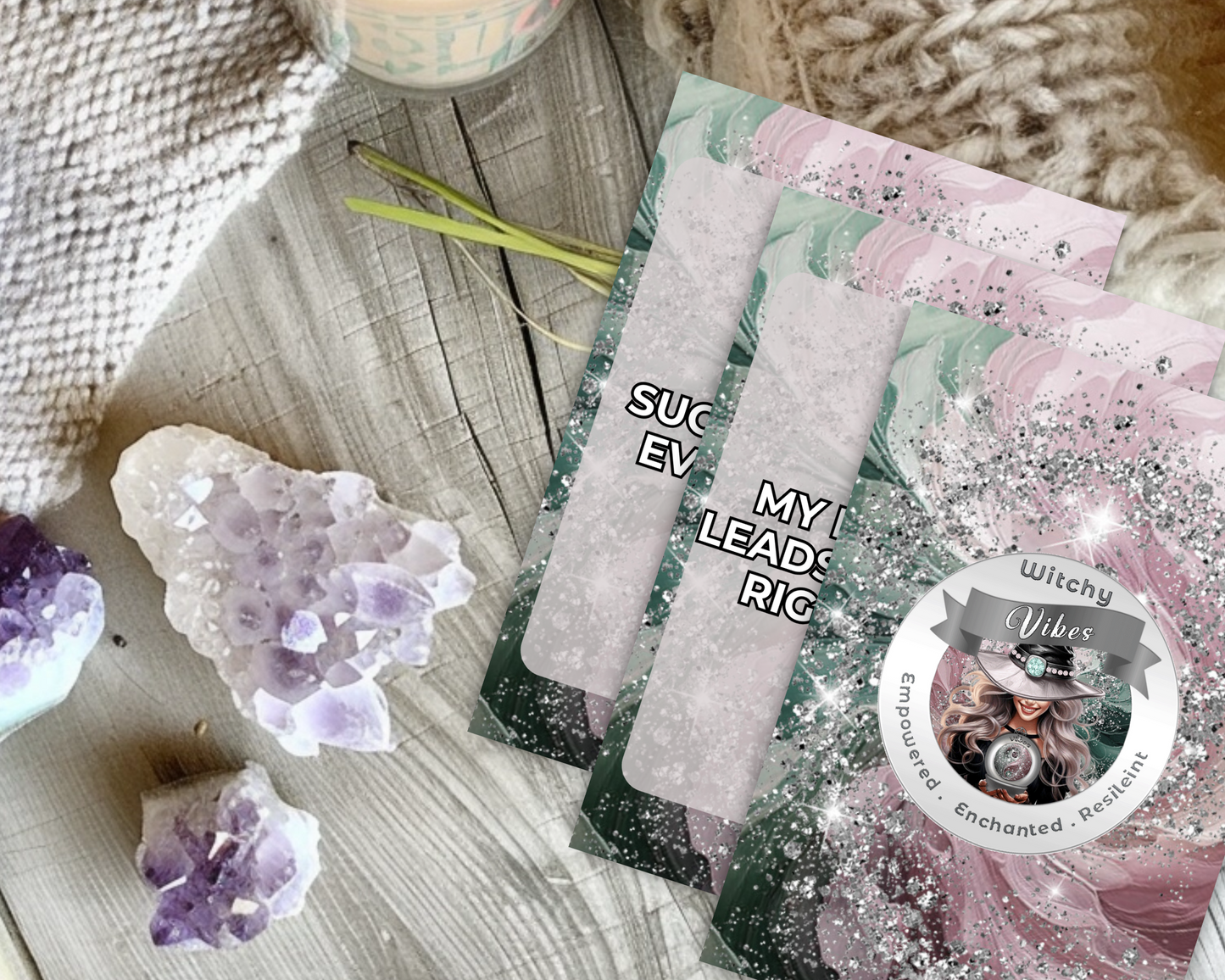 Witchy Vibes Printable Charm Cards - Unleash the magic of the Universe with Witchy Vibes Affirmation Cards! Each card is crafted to infuse your practice with enchanting energies and powerful affirmations. Perfect for invoking strength, transformation, and