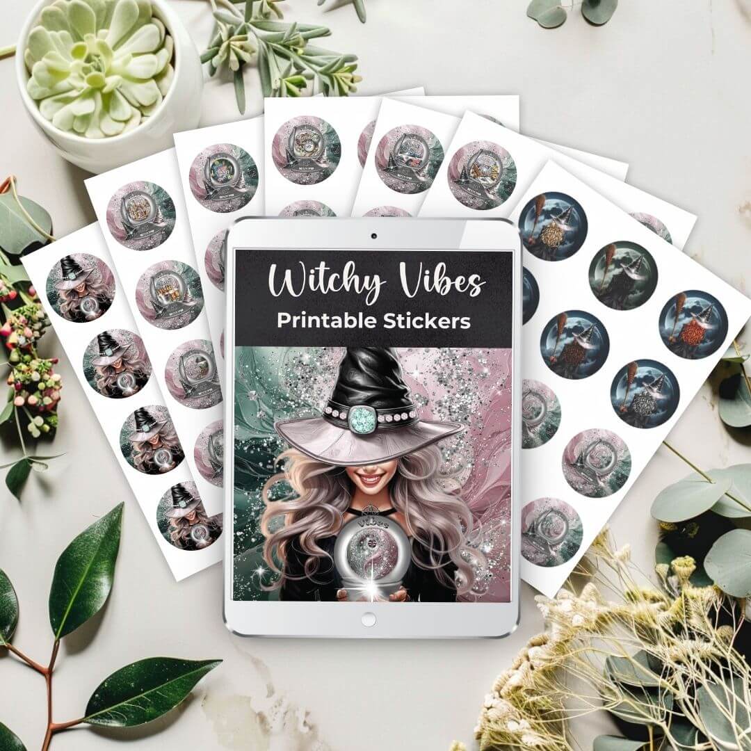 Witchy Vibes Printable Stickers - Printable Stickers: Add Sparkle to Your World! Bring enchantment to your creative projects with Witchy Vibes Printable Stickers! Straight from the Universe, this mystical collection is here to transform your world into a