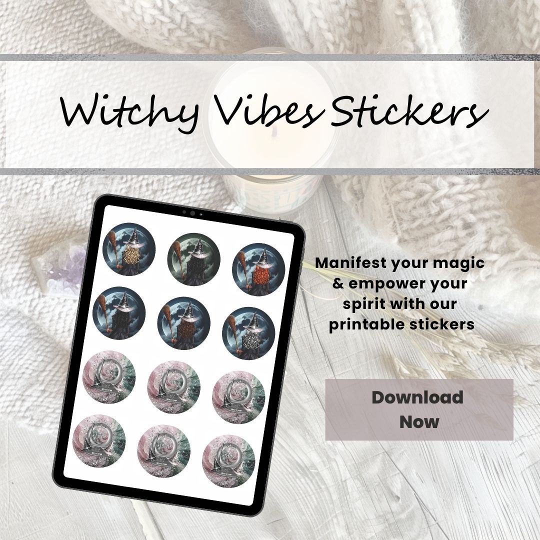 Witchy Vibes Printable Stickers - Printable Stickers: Add Sparkle to Your World! Bring enchantment to your creative projects with Witchy Vibes Printable Stickers! Straight from the Universe, this mystical collection is here to transform your world into a