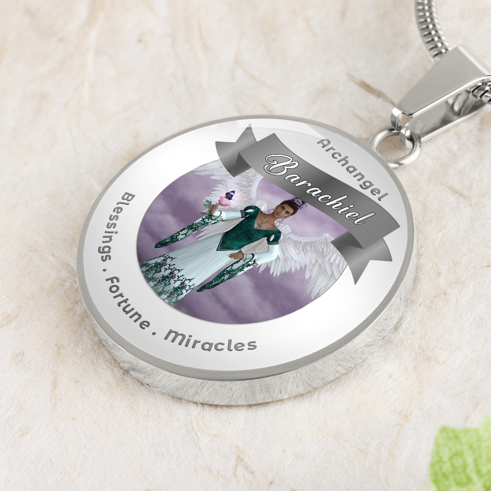 Archangel Barachiel - Affirmation Necklace For Blessings, Good Fortune & Miracles - More Than CharmsMore Than Charms